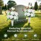 White Artificial Cemetery Flowers for Graveside - Set of 2 Large Rose and Lily Memorial Bouquets with Vases - 19.7" UV Resistant Grave Decorations for Outdoors - Funeral & Memorial Day Flowers